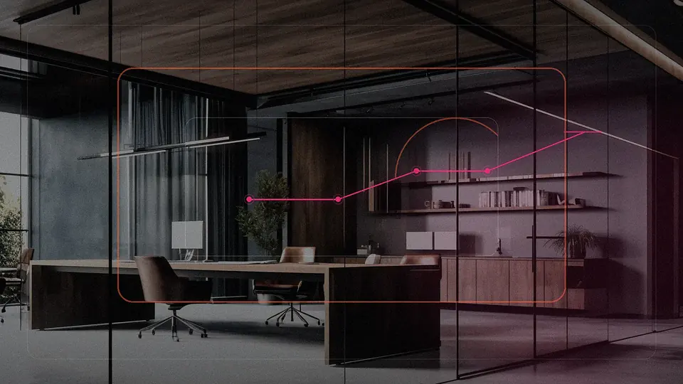 Modern office with an internal data path crossing a secure perimeter