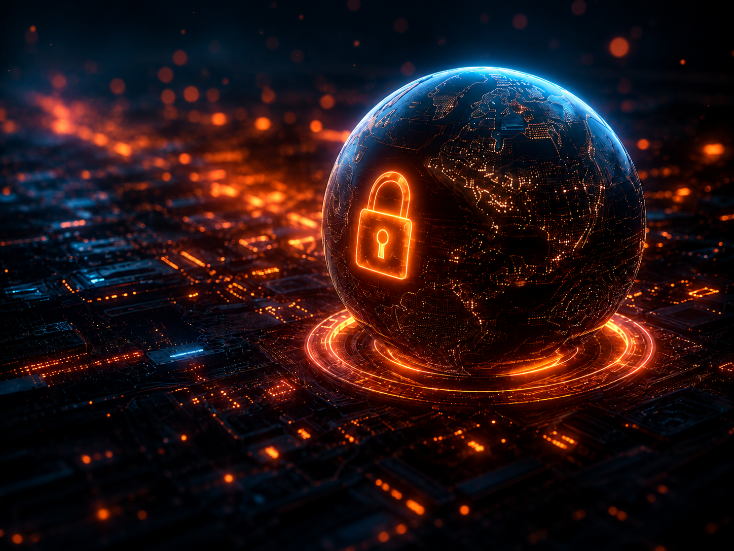Protected global infrastructure connected through an orange circuit environment